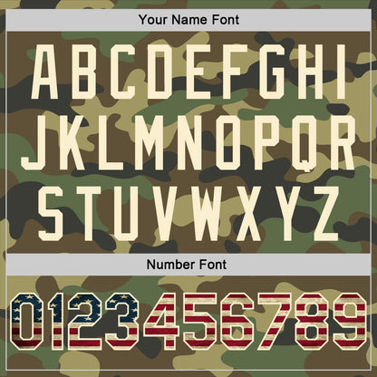 Custom Camo Vintage USA Flag-Cream Authentic Salute To Service Basketball Jersey - Sky-Custom