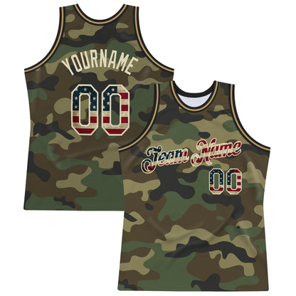 Custom Camo Vintage USA Flag-Cream Authentic Salute To Service Basketball Jersey - Sky-Custom