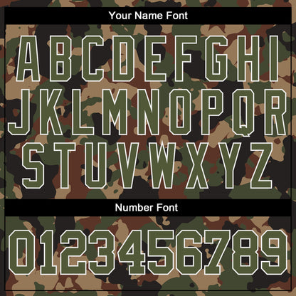 Custom Camo Olive-White Dark Classic Woodland Authentic Salute To Service Baseball Jersey - Sky-Custom