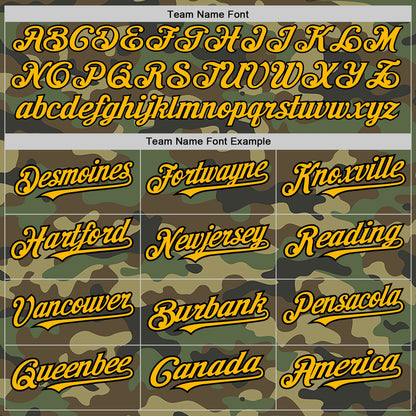 Custom Camo Gold-Black Authentic Salute To Service Baseball Jersey - Sky-Custom