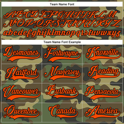 Custom Camo Orange-Black Salute To Service Hockey Lace Neck Jersey - Sky-Custom