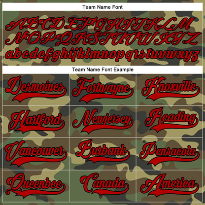Custom Camo Red-Black Salute To Service Hockey Lace Neck Jersey - Sky-Custom