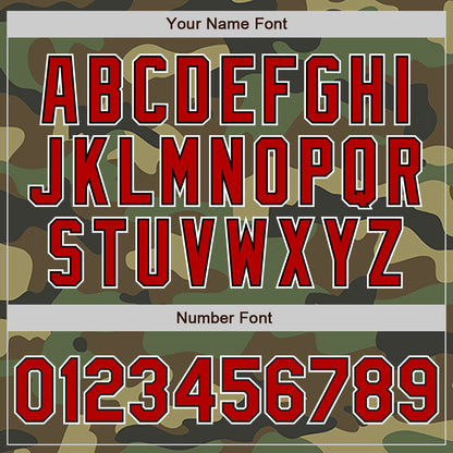 Custom Camo Red-Black Authentic Salute To Service Baseball Jersey - Sky-Custom