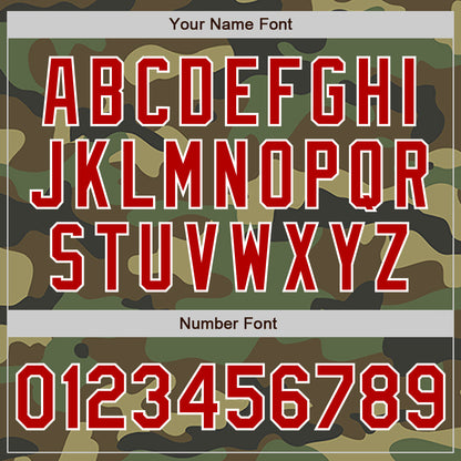 Custom Camo Red-White Authentic Salute To Service Baseball Jersey - Sky-Custom