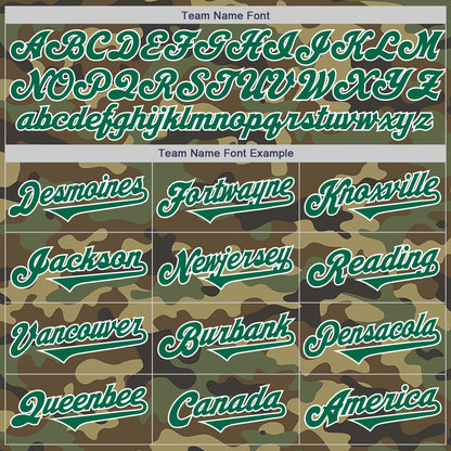 Custom Camo Kelly Green-White Authentic Salute To Service Baseball Jersey - Sky-Custom