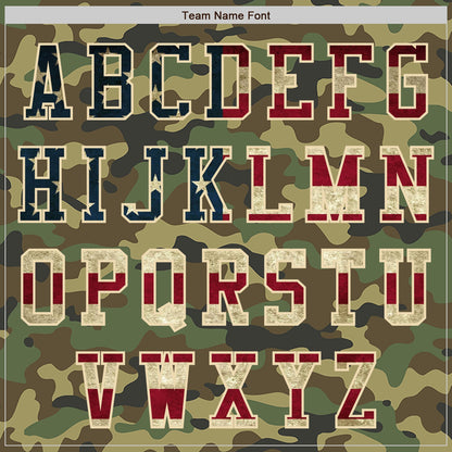 Custom Camo Vintage USA Flag-Cream Authentic Salute To Service Baseball Jersey - Sky-Custom