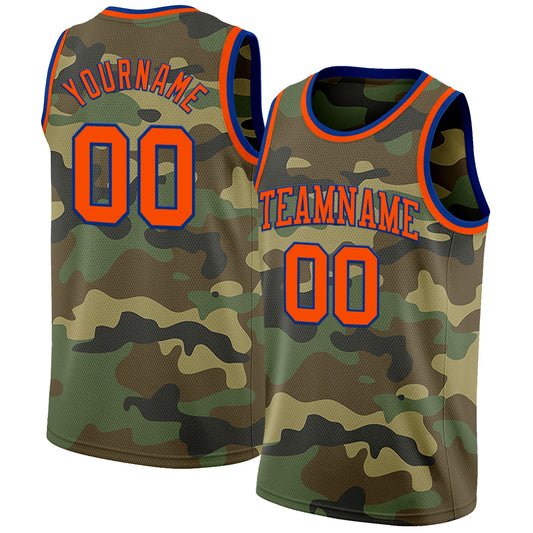 Custom Camo Orange-Royal Authentic Salute To Service Basketball Jersey - Sky-Custom