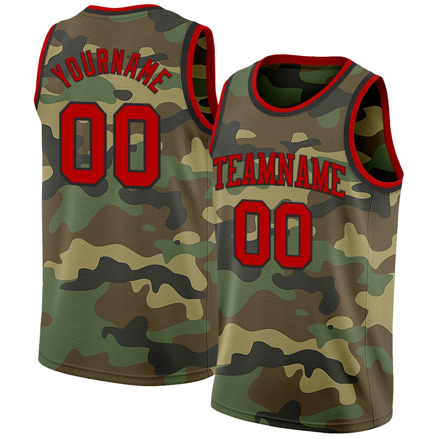 Custom Camo Red-Black Authentic Salute To Service Basketball Jersey - Sky-Custom
