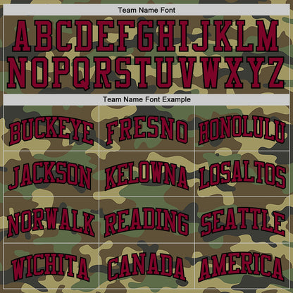 Custom Camo Maroon-Black Authentic Salute To Service Basketball Jersey - Sky-Custom