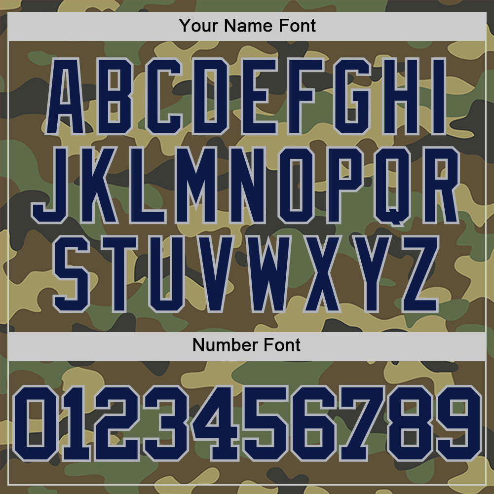Custom Camo Navy-Gray Authentic Salute To Service Basketball Jersey - Sky-Custom