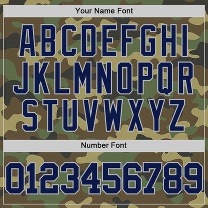 Custom Camo Navy-Gray Authentic Salute To Service Basketball Jersey - Sky-Custom