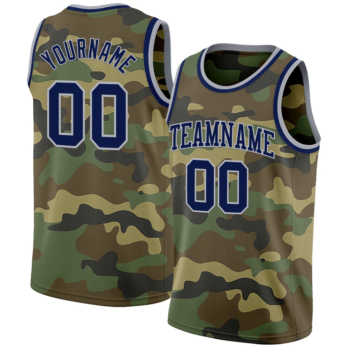 Custom Camo Navy-Gray Authentic Salute To Service Basketball Jersey - Sky-Custom