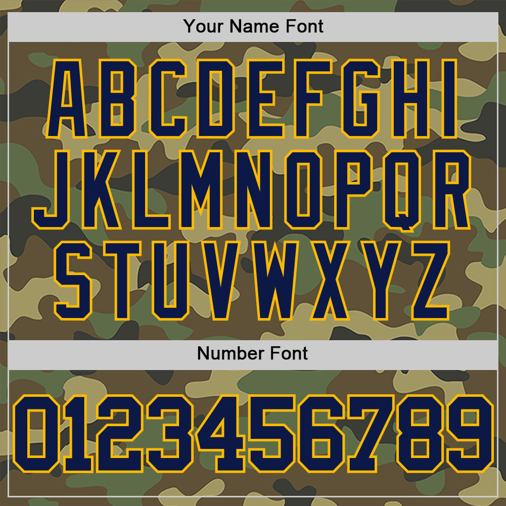 Custom Camo Navy-Gold Authentic Salute To Service Basketball Jersey - Sky-Custom