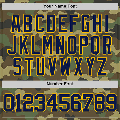Custom Camo Navy-Gold Authentic Salute To Service Basketball Jersey - Sky-Custom