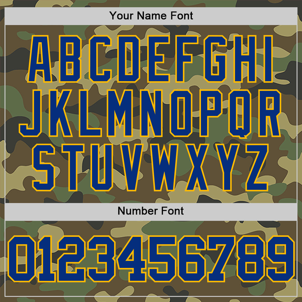 Custom Camo Royal-Gold Authentic Salute To Service Basketball Jersey - Sky-Custom