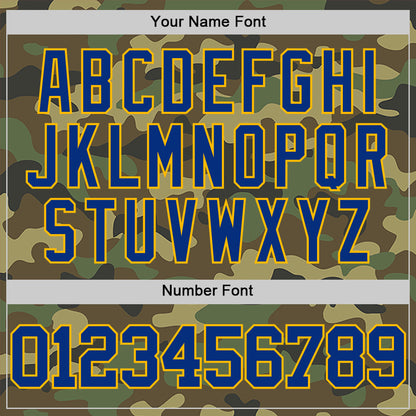 Custom Camo Royal-Gold Authentic Salute To Service Basketball Jersey - Sky-Custom
