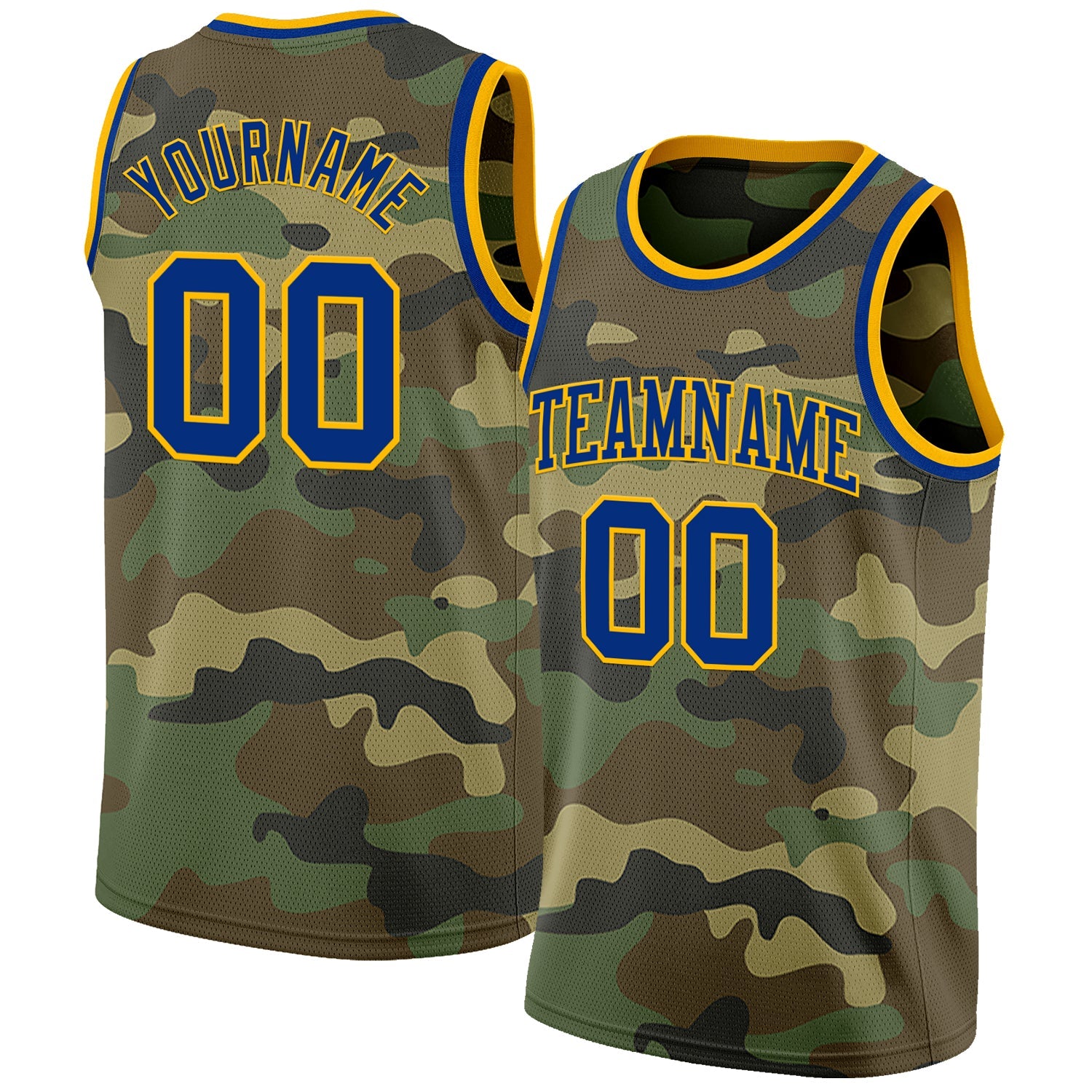 Custom Camo Royal-Gold Authentic Salute To Service Basketball Jersey - Sky-Custom
