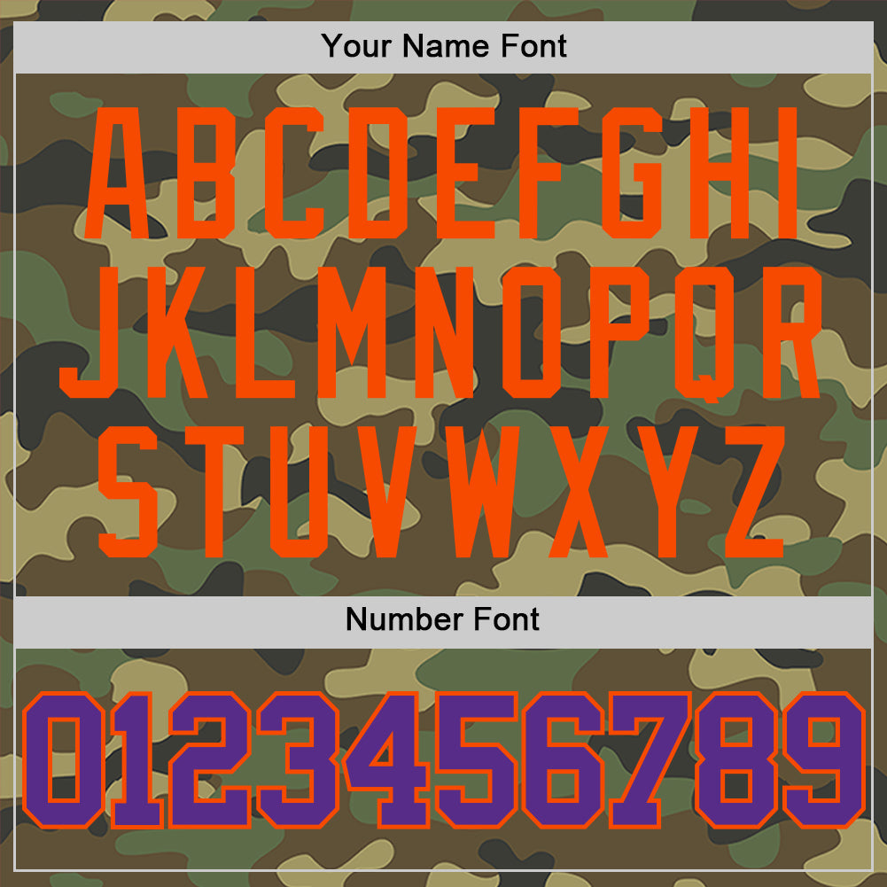 Custom Camo Purple-Orange Authentic Salute To Service Basketball Jersey - Sky-Custom