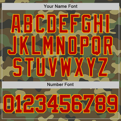 Custom Camo Red-Gold Authentic Salute To Service Basketball Jersey - Sky-Custom