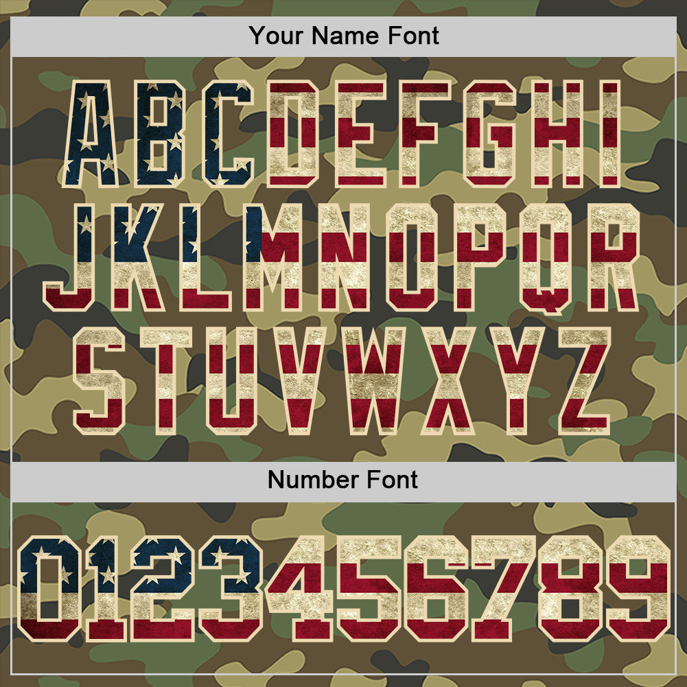 Custom Camo Vintage USA Flag Cream-Black Authentic Salute To Service Basketball Jersey - Sky-Custom