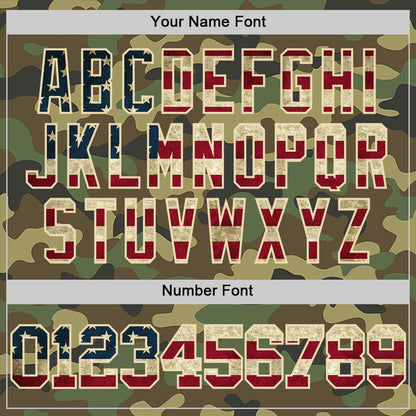 Custom Camo Vintage USA Flag Cream-Black Authentic Salute To Service Basketball Jersey - Sky-Custom