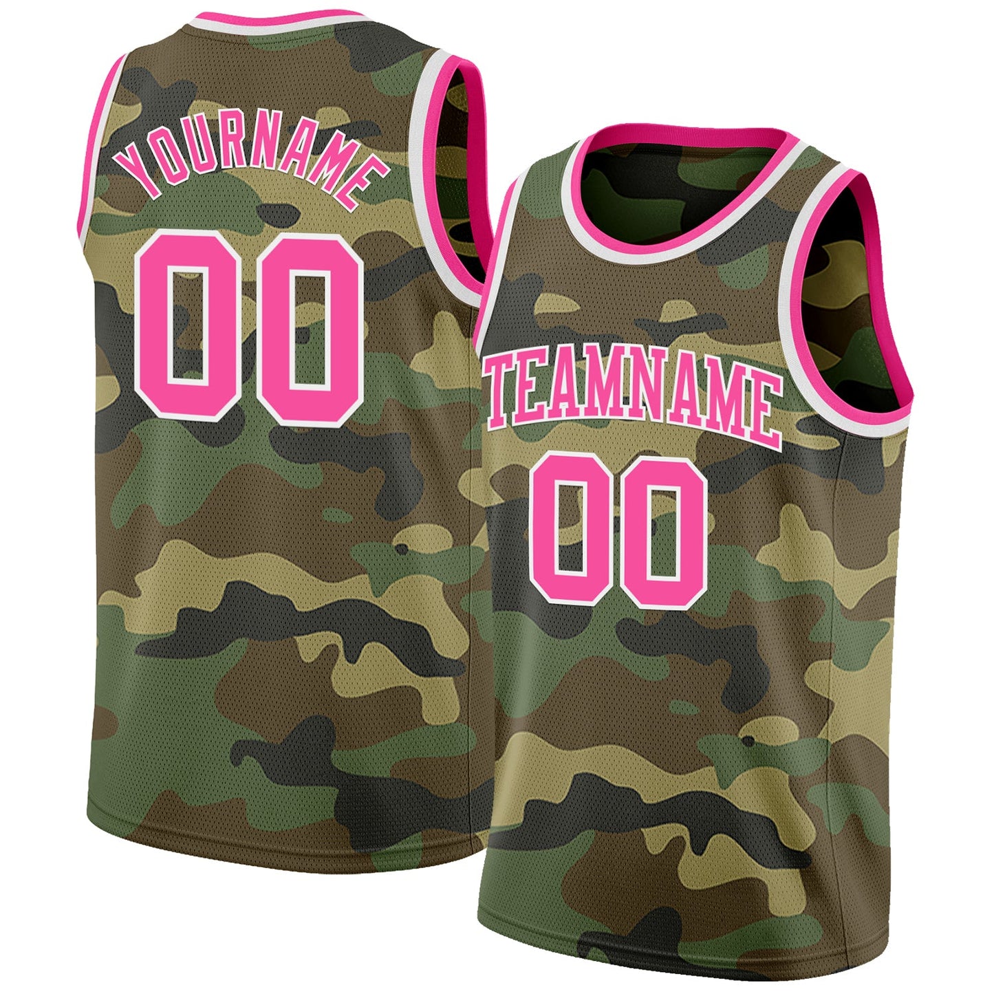 Custom Camo Pink-White Authentic Salute To Service Basketball Jersey - Sky-Custom