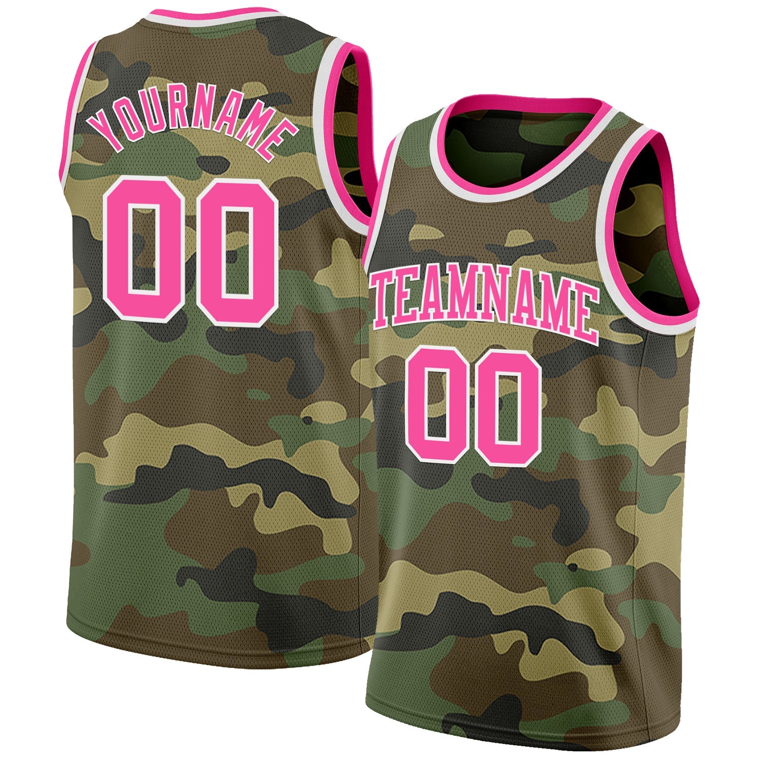 Custom Camo Pink-White Authentic Salute To Service Basketball Jersey - Sky-Custom