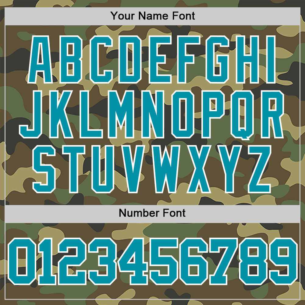 Custom Camo Teal-White Authentic Salute To Service Basketball Jersey - Sky-Custom