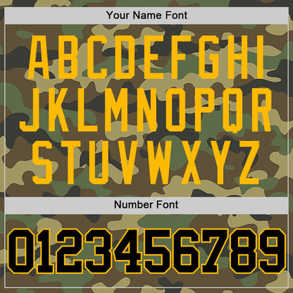 Custom Camo Black-Gold Authentic Salute To Service Basketball Jersey - Sky-Custom