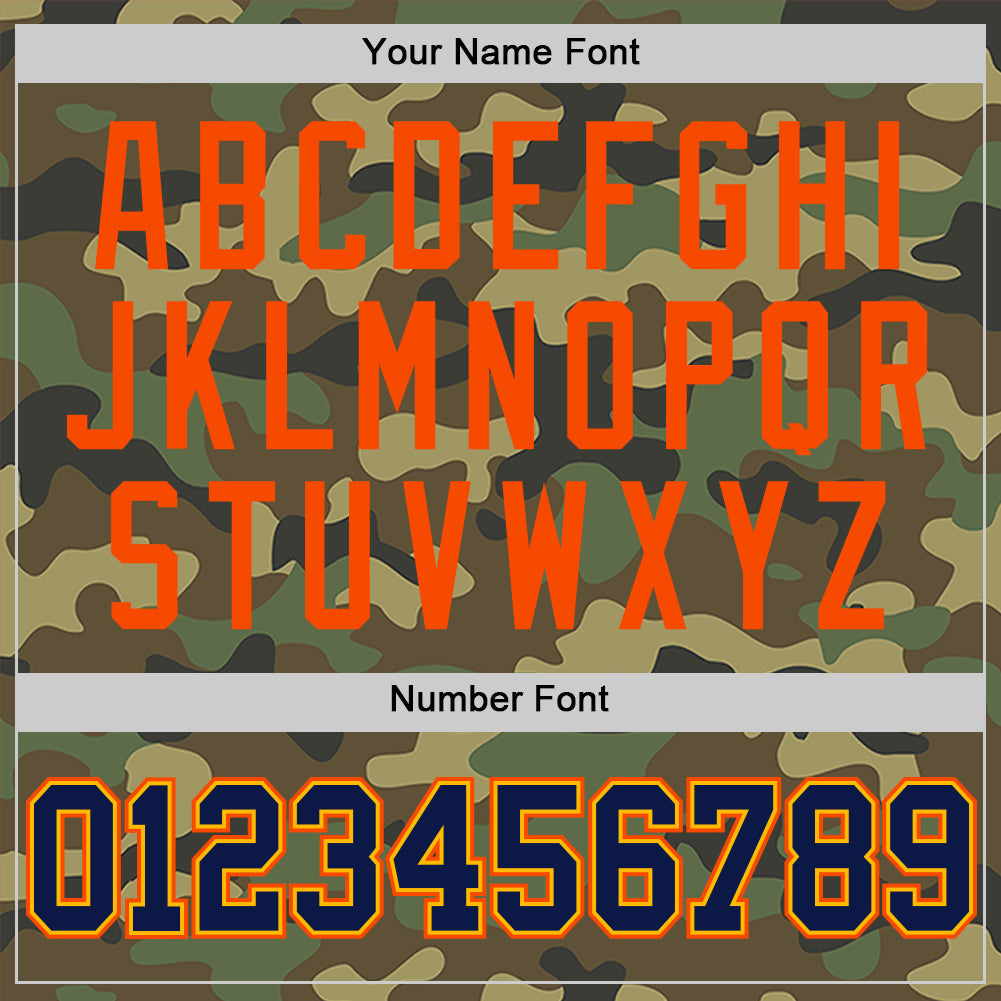 Custom Camo Navy Gold-Orange Authentic Salute To Service Basketball Jersey - Sky-Custom