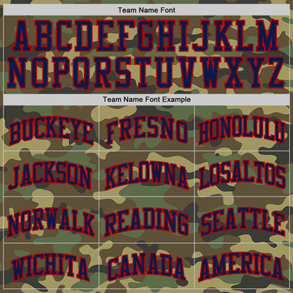 Custom Camo Navy-Red Authentic Salute To Service Basketball Jersey - Sky-Custom