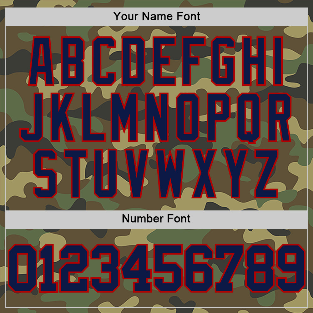 Custom Camo Navy-Red Authentic Salute To Service Basketball Jersey - Sky-Custom
