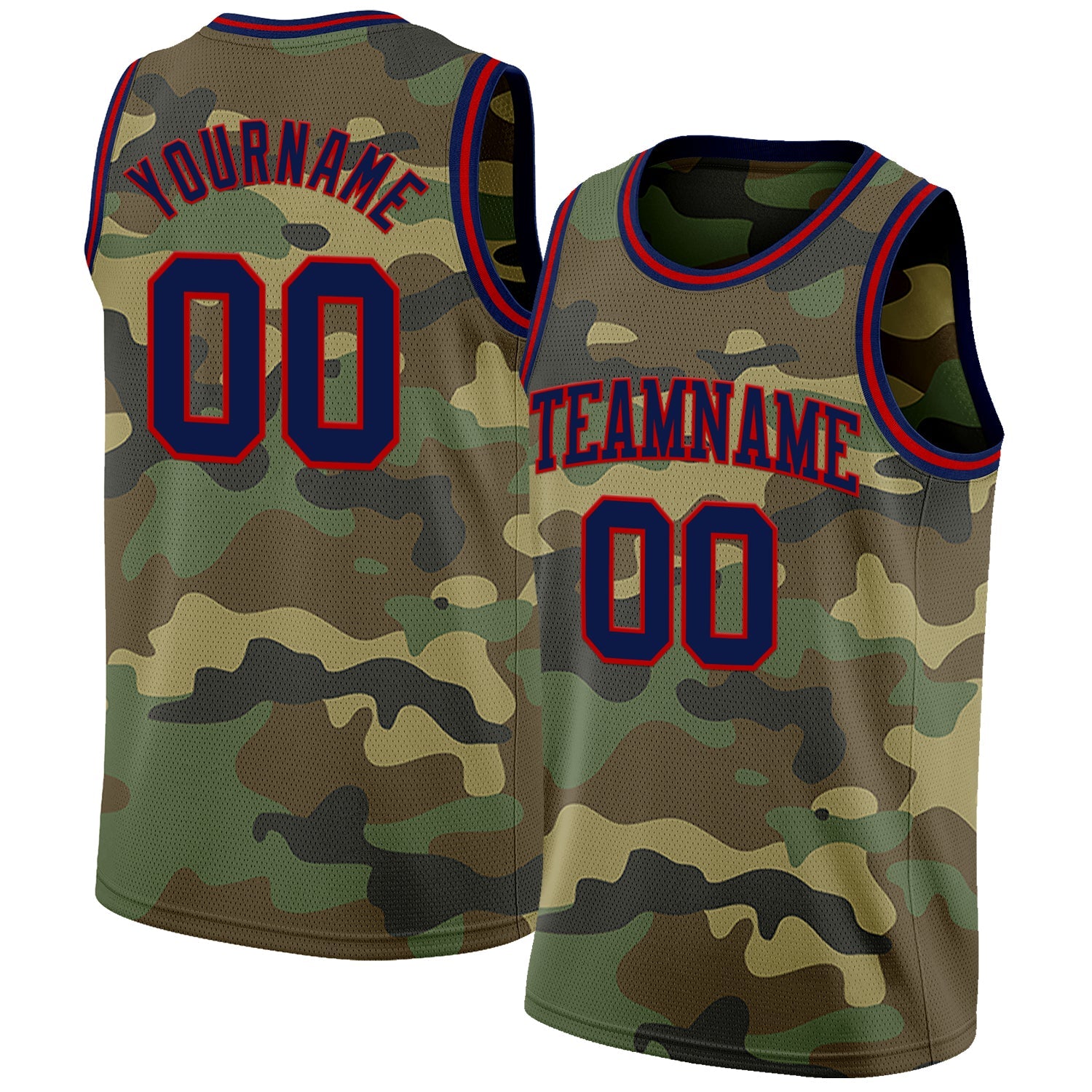 Custom Camo Navy-Red Authentic Salute To Service Basketball Jersey - Sky-Custom