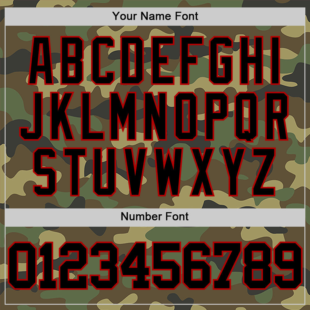 Custom Camo Black-Red Authentic Salute To Service Basketball Jersey - Sky-Custom