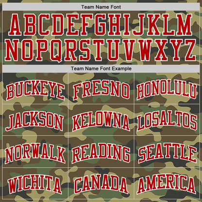 Custom Camo Red-White Authentic Salute To Service Basketball Jersey - Sky-Custom