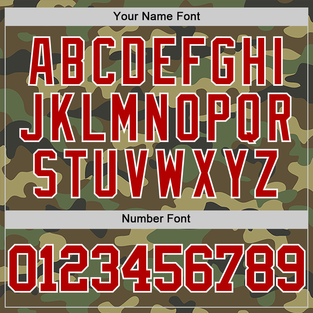 Custom Camo Red-White Authentic Salute To Service Basketball Jersey - Sky-Custom