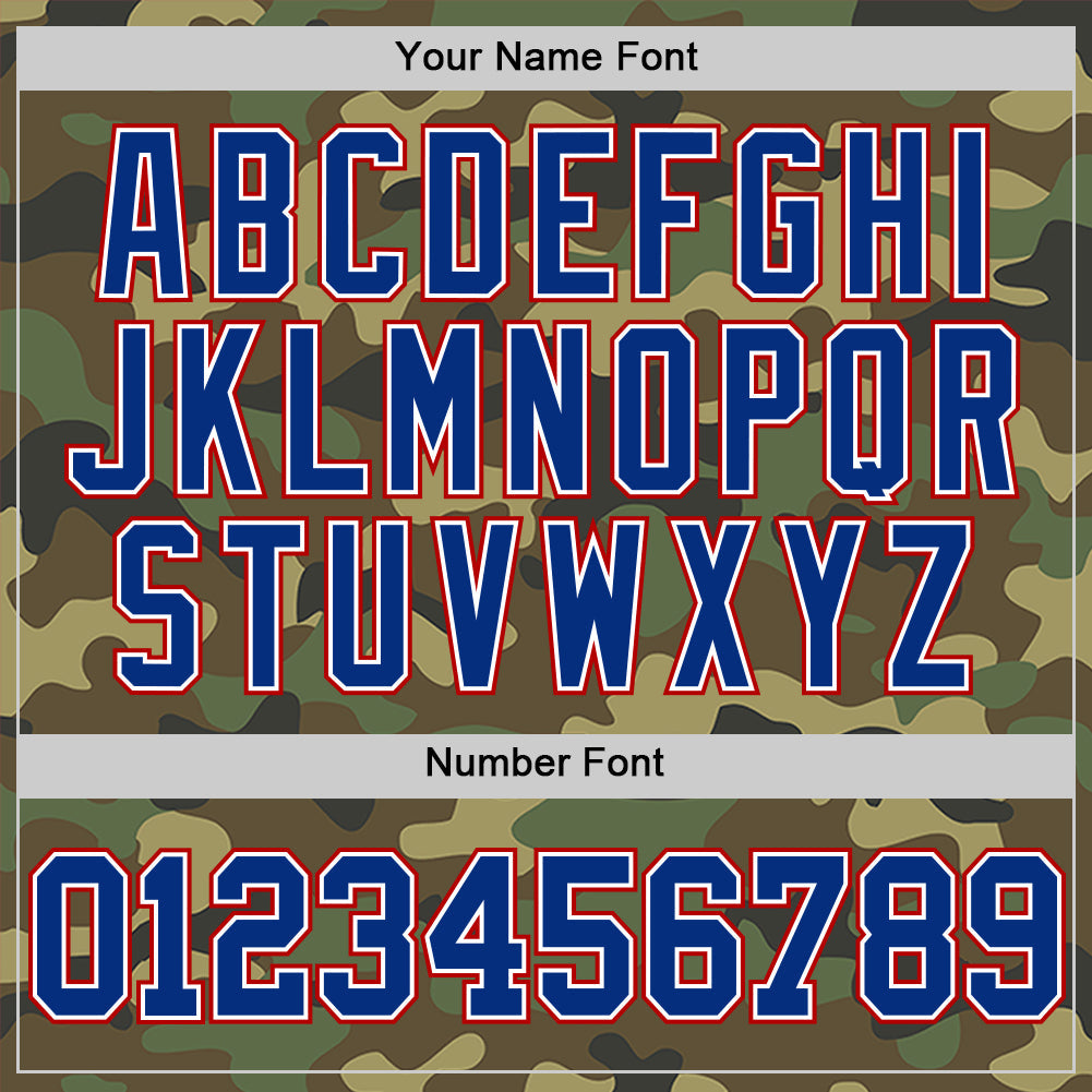Custom Camo Royal White-Red Authentic Salute To Service Basketball Jersey - Sky-Custom
