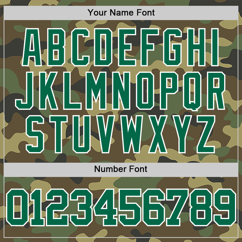 Custom Camo Kelly Green-White Authentic Salute To Service Basketball Jersey - Sky-Custom