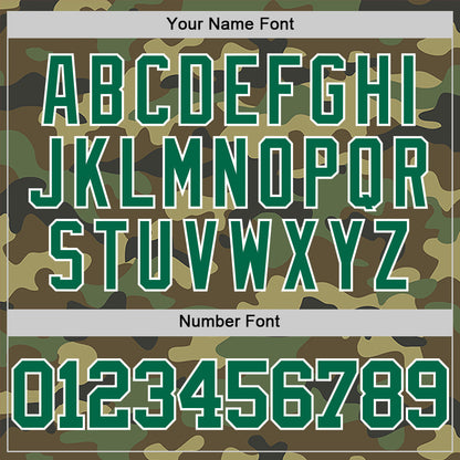 Custom Camo Kelly Green-White Authentic Salute To Service Basketball Jersey - Sky-Custom