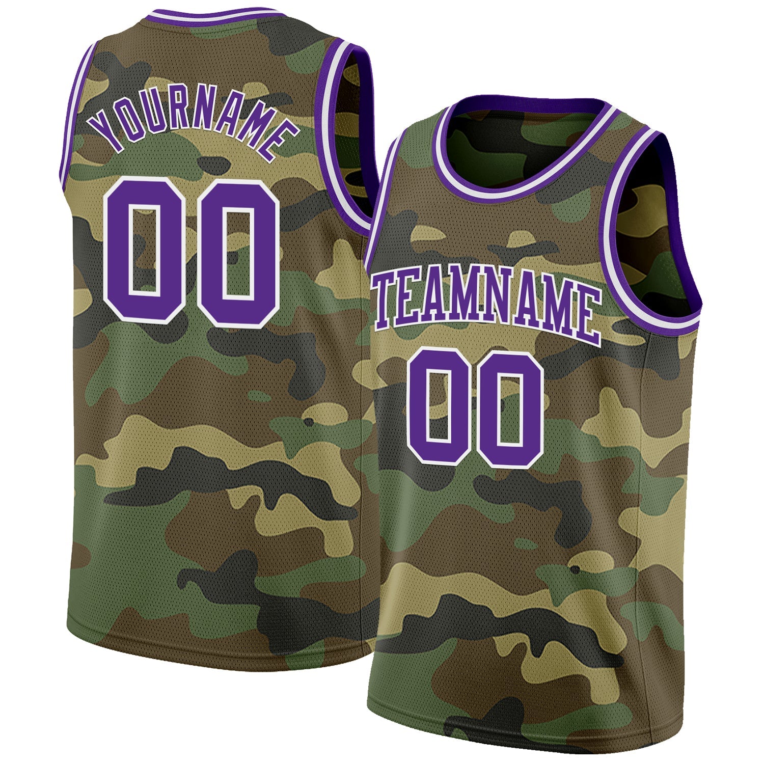 Custom Camo Purple-White Authentic Salute To Service Basketball Jersey - Sky-Custom