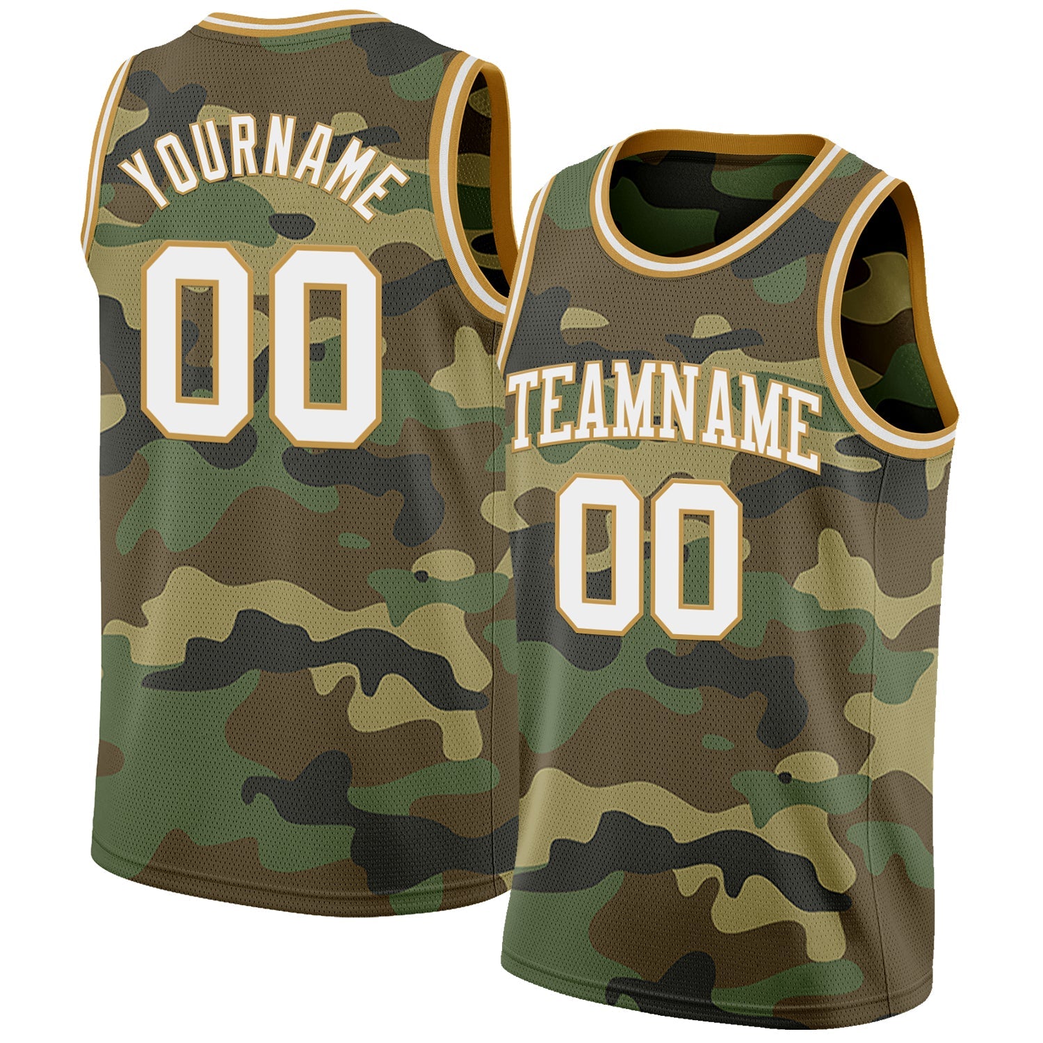 Custom Camo White-Old Gold Authentic Salute To Service Basketball Jersey - Sky-Custom