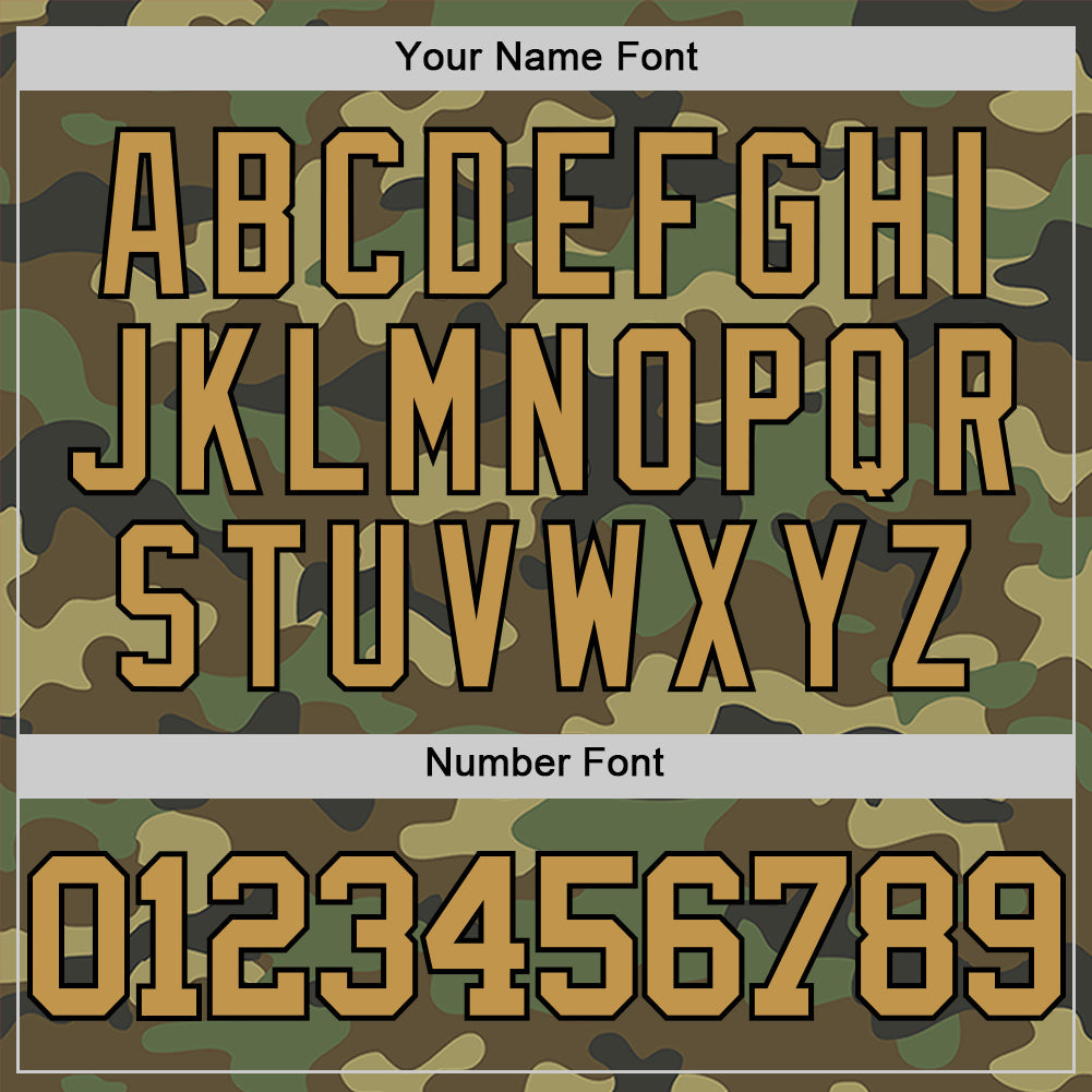 Custom Camo Old Gold-Black Authentic Salute To Service Basketball Jersey - Sky-Custom