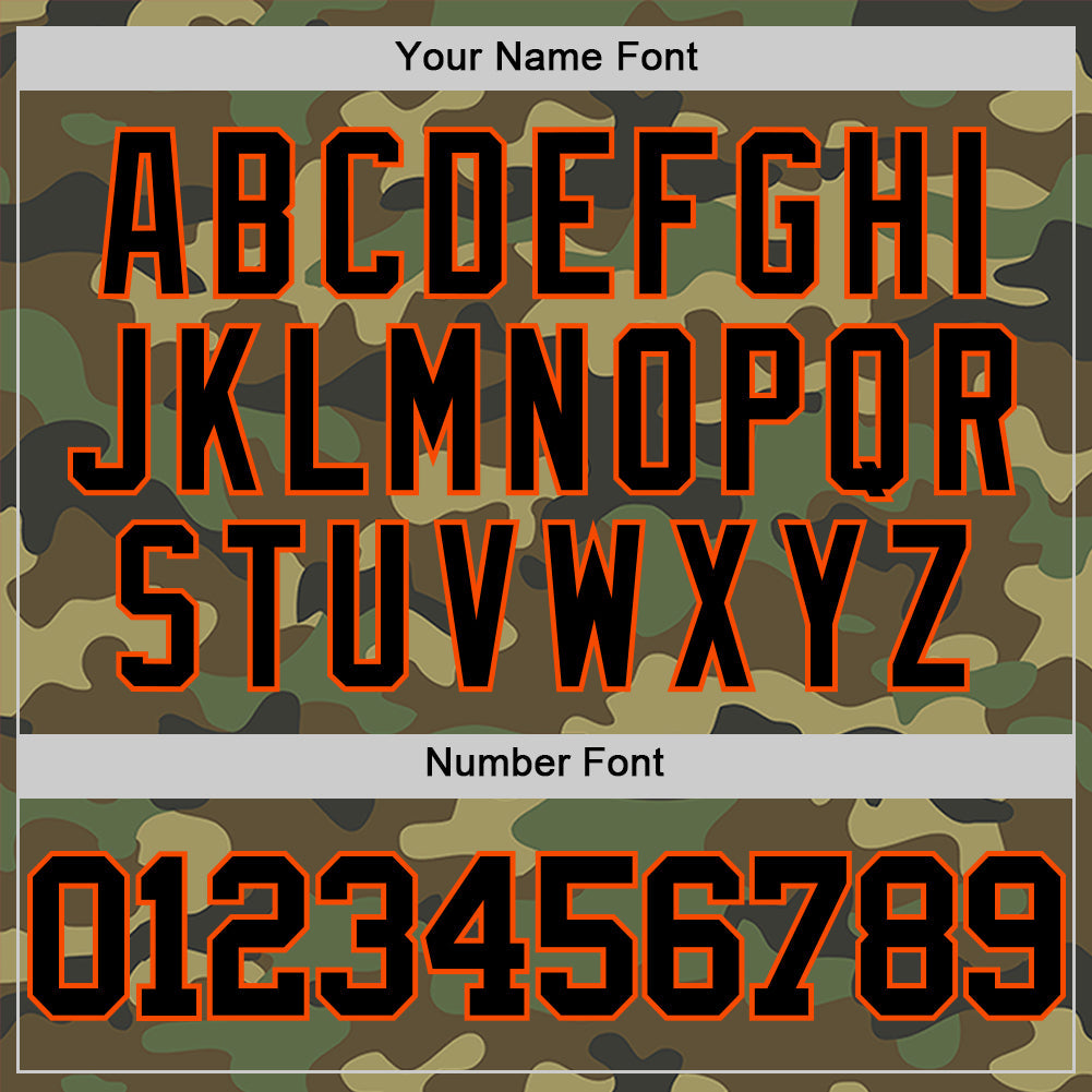 Custom Camo Black-Orange Authentic Salute To Service Basketball Jersey - Sky-Custom