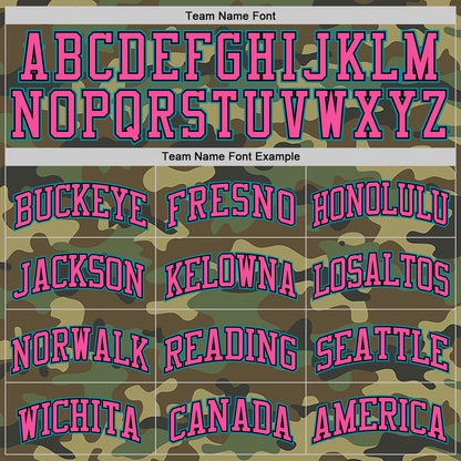Custom Camo Teal Black-Pink Authentic Salute To Service Basketball Jersey - Sky-Custom