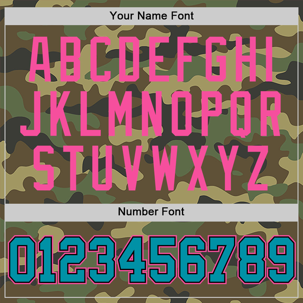 Custom Camo Teal Black-Pink Authentic Salute To Service Basketball Jersey - Sky-Custom