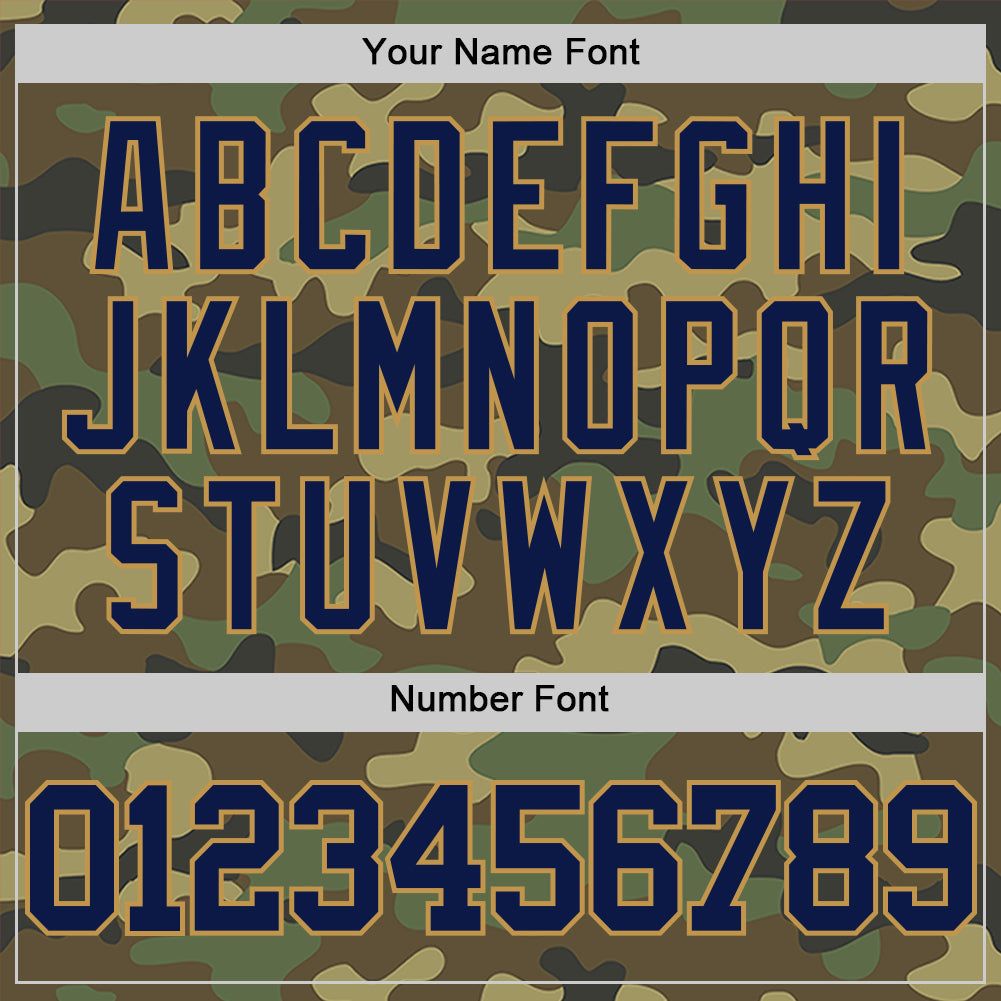 Custom Camo Navy-Old Gold Authentic Salute To Service Basketball Jersey - Sky-Custom