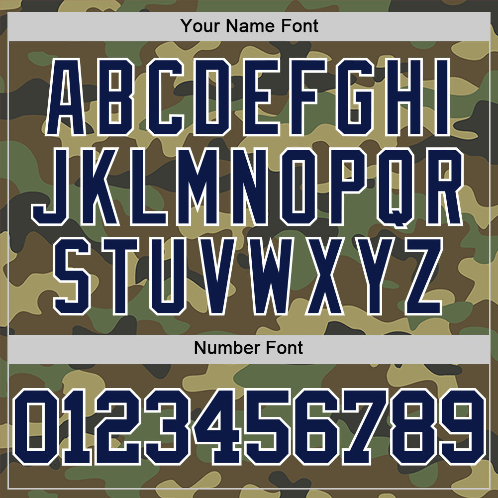 Custom Camo Navy-White Authentic Salute To Service Basketball Jersey - Sky-Custom