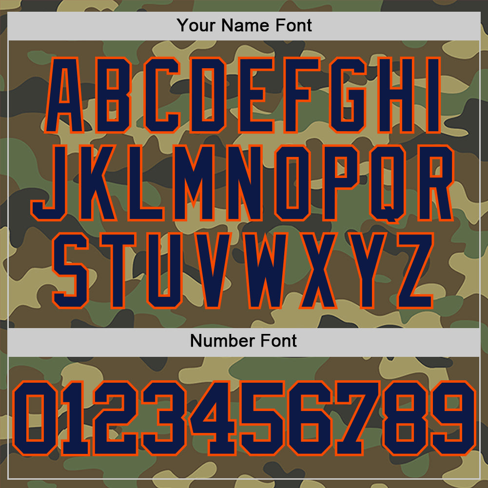Custom Camo Navy-Orange Authentic Salute To Service Basketball Jersey - Sky-Custom