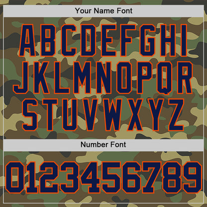 Custom Camo Navy-Orange Authentic Salute To Service Basketball Jersey - Sky-Custom