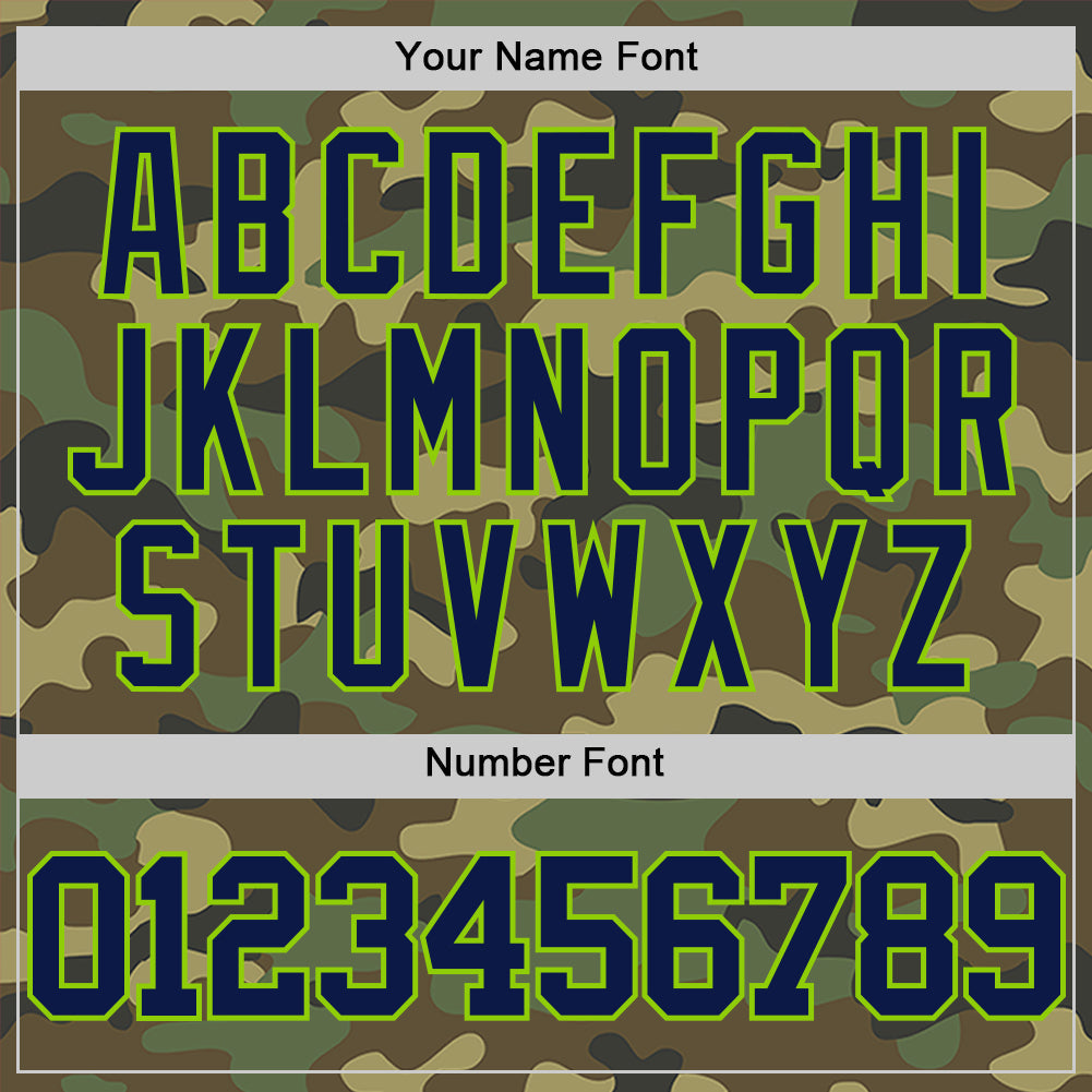 Custom Camo Navy-Neon Green Authentic Salute To Service Basketball Jersey - Sky-Custom
